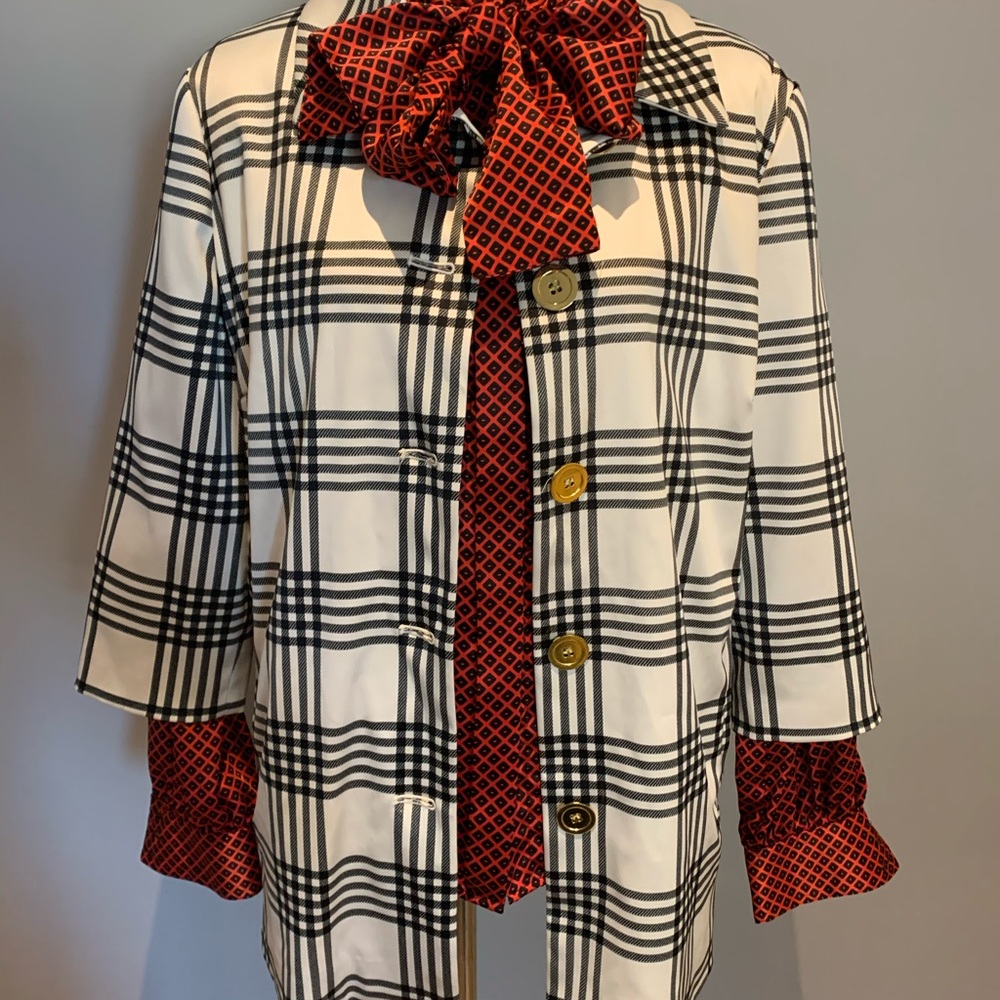 Vintage black n red blouse size 14 - Picture 2 of 6